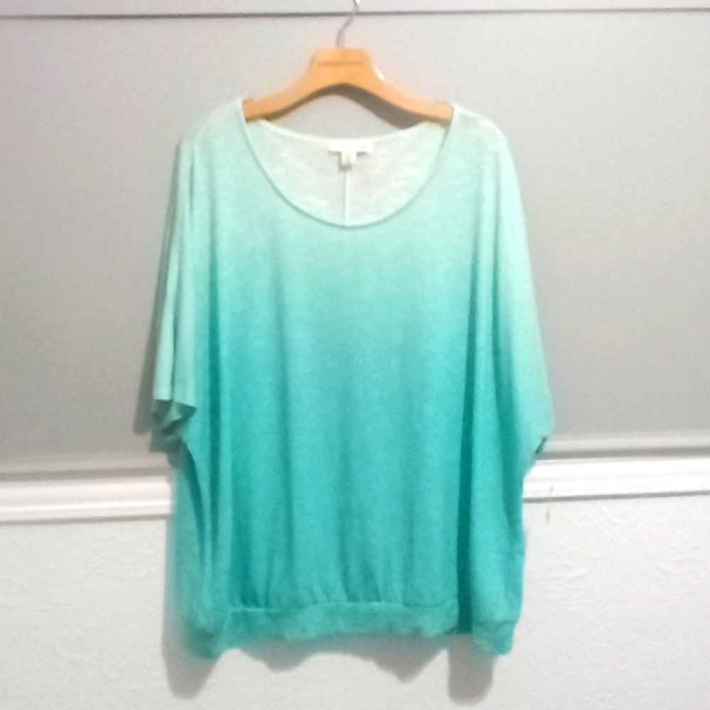 Green Plus Size (3X), Tee, green, band at waist, brand new with tag